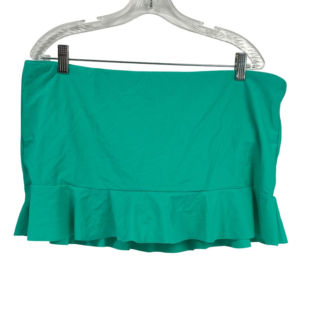 Croft & Barrow Turquoise Tummy Slimmer Skirted Swim Bottom Ruffle Hem Size 16